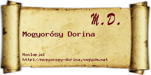 Mogyorósy Dorina névjegykártya