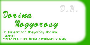 dorina mogyorosy business card